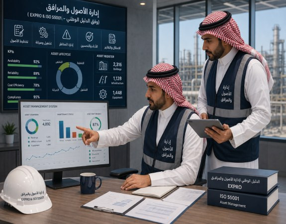 إدارة الأصول والمرافق (وفق الدليل الوطني - EXPRO & ISO 55001)