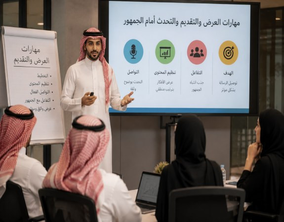 مهارات العرض والتقديم والتحدث أمام الجمهور